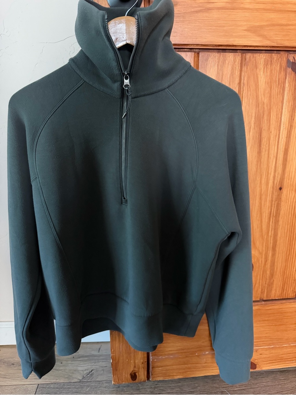Spanx AirEssentials Quarter Zip Pullover Dark Gray Charcoal Size Large L
